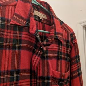 Red Burberry wool flannel blouse